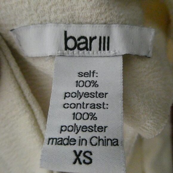 Bar III Peplum Top Open Back Piping Blouse Ivory Orange Peekaboo Sleeveless - Picture 4 of 10